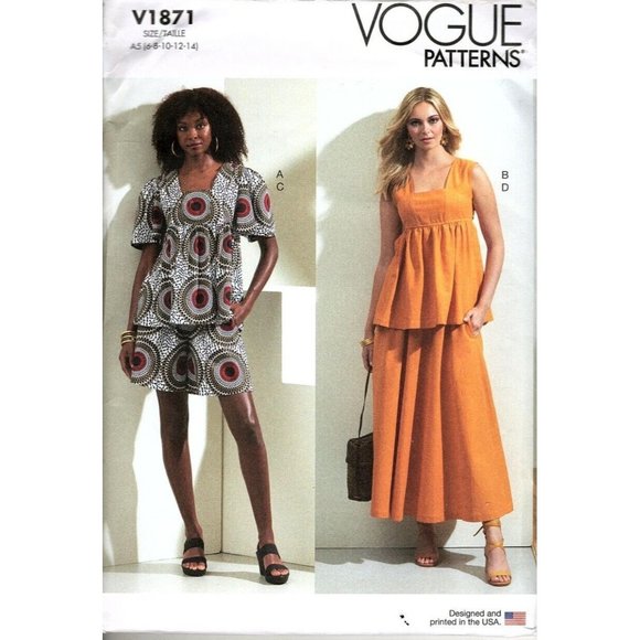 Vogue V1871 Misses 6 to 14 Top, Shorts and Skirt Uncut Sewing Pattern - Picture 1 of 2